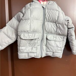 Hanna Andersson Light Gray Kids Puffer Jacket